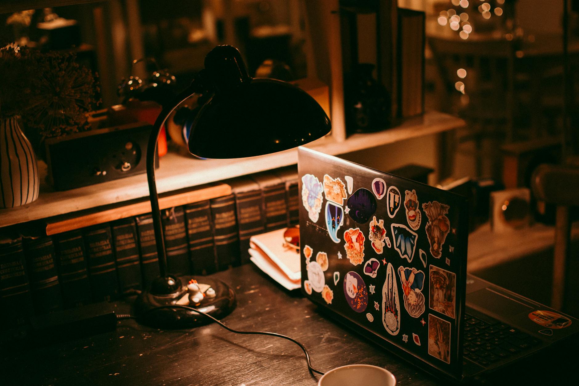 stickers on the laptop
